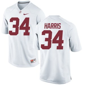 Men's Alabama Crimson Tide #34 Damien Harris White Authentic NCAA College Football Jersey 2403BXXL5